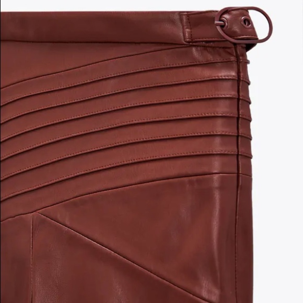 Zara FAUX LEATHER High-waist Leggings Adjustable - Picture 6 of 6